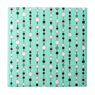 Festive pattern with string beads and jewelry star ceramic tile