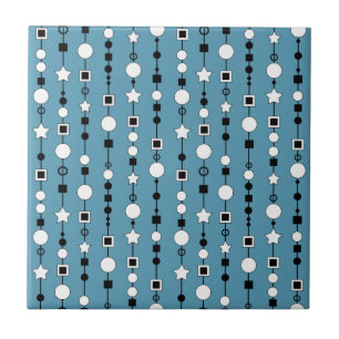 Festive pattern with string beads and jewelry star ceramic tile