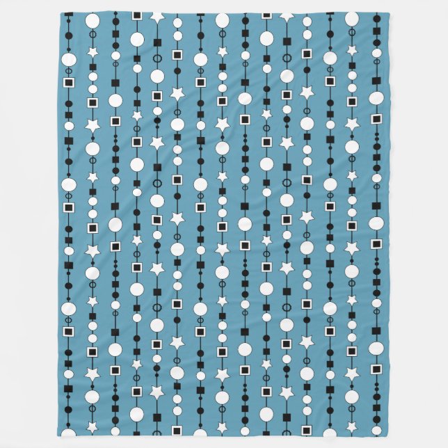 Festive pattern with string beads and jewelry star fleece blanket (Front)
