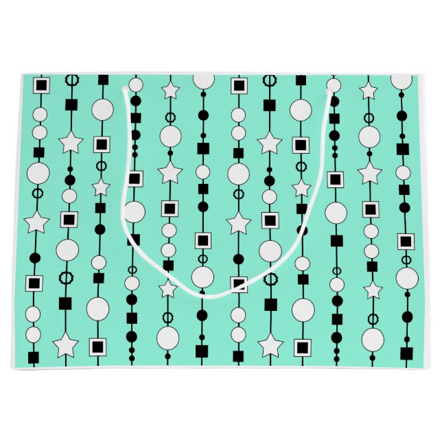 Festive pattern with string beads and jewelry star large gift bag (Front)
