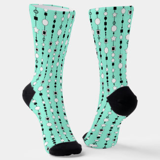 Festive pattern with string beads and jewelry star socks