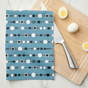 Festive pattern with string beads and jewelry star tea towel