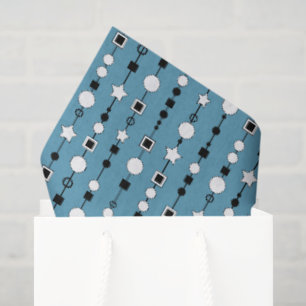 Festive pattern with string beads and jewelry star tissue paper