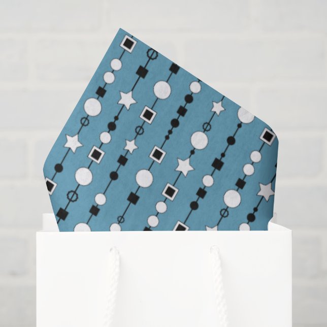 Festive pattern with string beads and jewelry star tissue paper (Gift Bag)