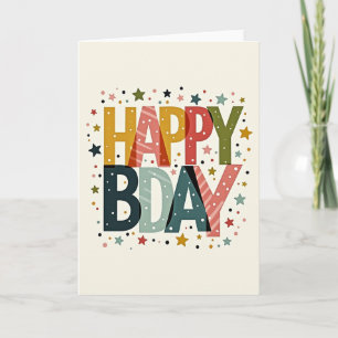 Festive Patterned Birthday Card