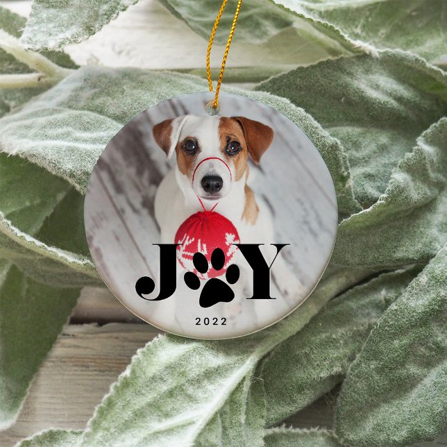 Festive Paws | Pet Photo Ceramic Ornament (Creator Uploaded)