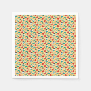 "Festive Penguin Holiday Pattern" Napkin