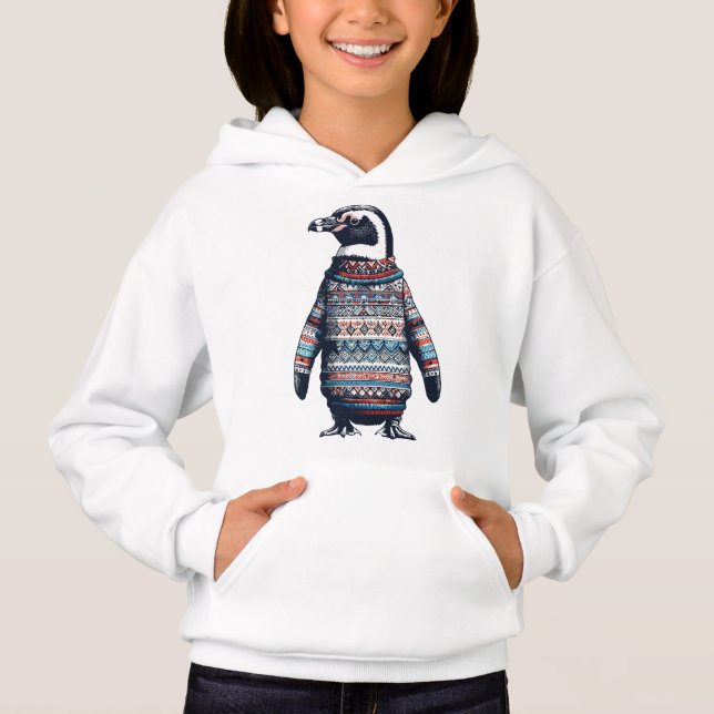 Festive Penguin in a Colourful Sweater (Front)