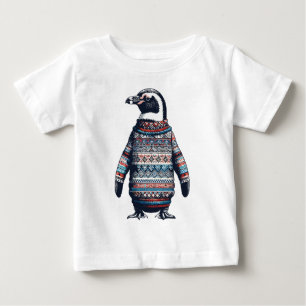 Festive Penguin in a Colourful Sweater