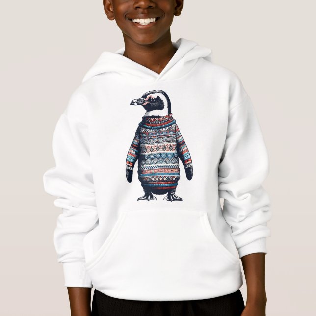 Festive Penguin in a Colourful Sweater (Front)