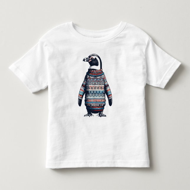 Festive Penguin in a Colourful Sweater (Front)