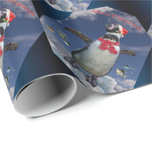 Festive Penguin Wrapping Paper - Christmas