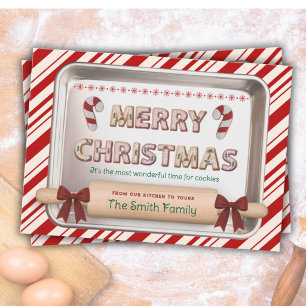 Festive Peppermint Cookie Recipe Holiday Card
