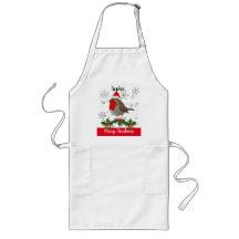 Festive Personalised Christmas Robin Apron