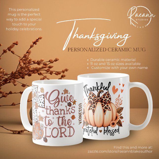 Festive Personalised Thanksgiving Ceramic Mug (Creator Uploaded)