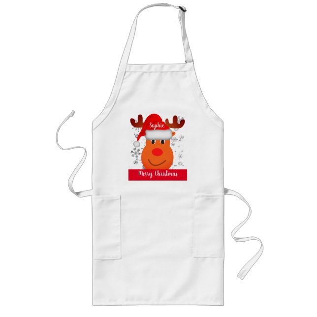 Festive Personalized Christmas Apron (Front)