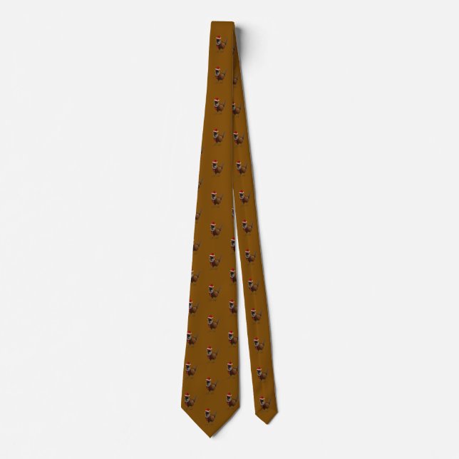 Festive Pheasant Christmas Tie, unique design      Tie (Front)