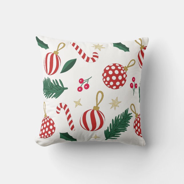 Festive pillow "Christmas decorations, pine branch (Front)