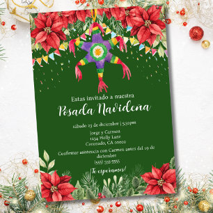 Festive Piñata Posada Mexicana Christmas Party Invitation