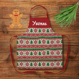 Festive Pine motifs - add name Apron