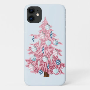 Festive Pink Christmas Tree iPhone 11 Case