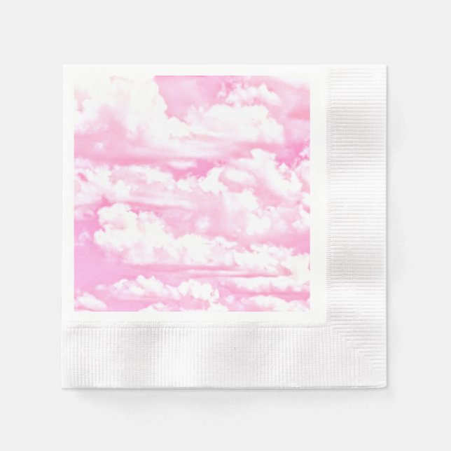 Festive Pink Clouds Napkin (Front)