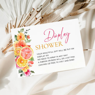 Festive Pink Flowers Citrus Bridal Display Shower Enclosure Card