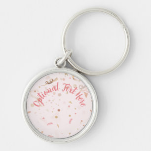 Festive Pink & Gold Pattern Key Ring