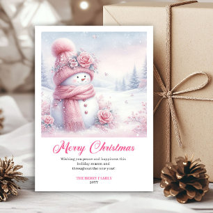 Festive Pinkmas Download Winter Scene Christmas  Holiday Card