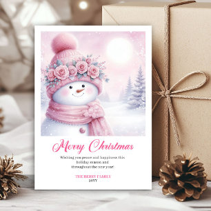 Festive Pinkmas Printable Kids Christmas Greeting Holiday Card