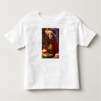Festive Pinup Beauty - Christmas-Themed Art Print Toddler T-Shirt