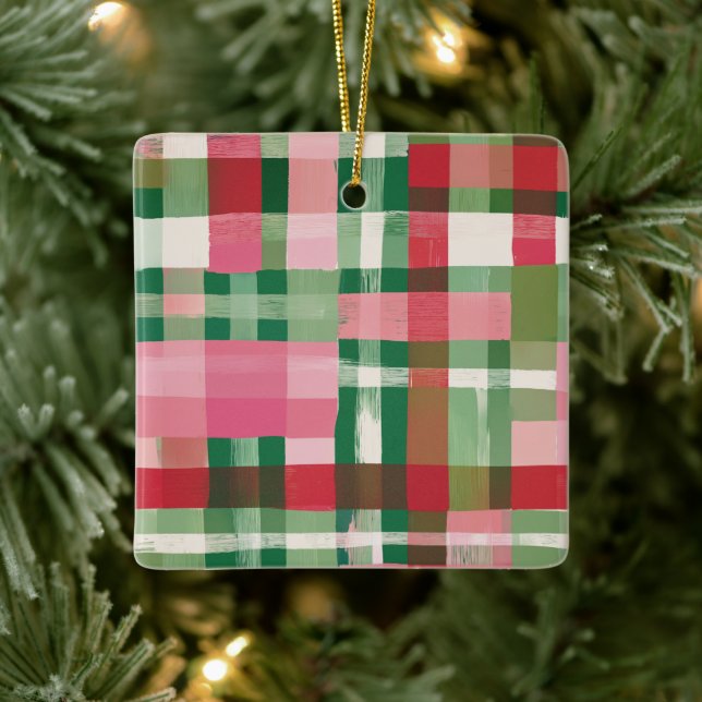 Festive Plaid Christmas Ornament (Tree)