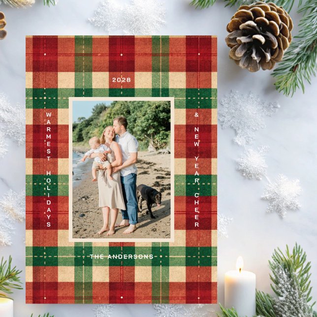 Festive Plaid Holiday/Christmas Photo Card (Creator Uploaded)