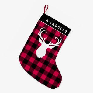 Festive Plaid Pattern Small Christmas Stocking