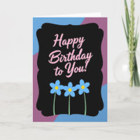 Festive Plaque Blue Flowers Card