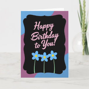 Festive Plaque Blue Flowers Card