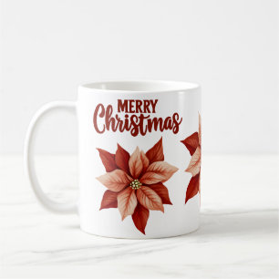 Festive Poinsettia Christmas Coffee Mug