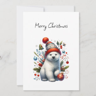 Festive Polar Cub Holiday Card