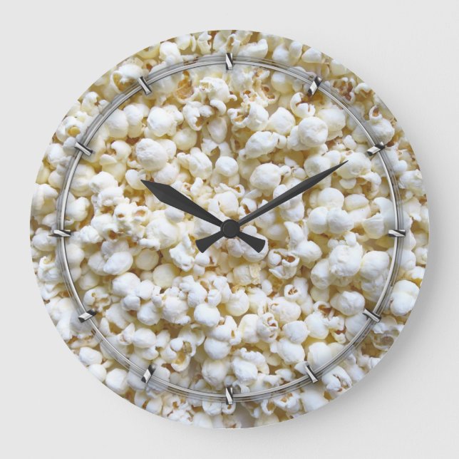 Festive Popcorn Decor Photography Large Clock (Front)