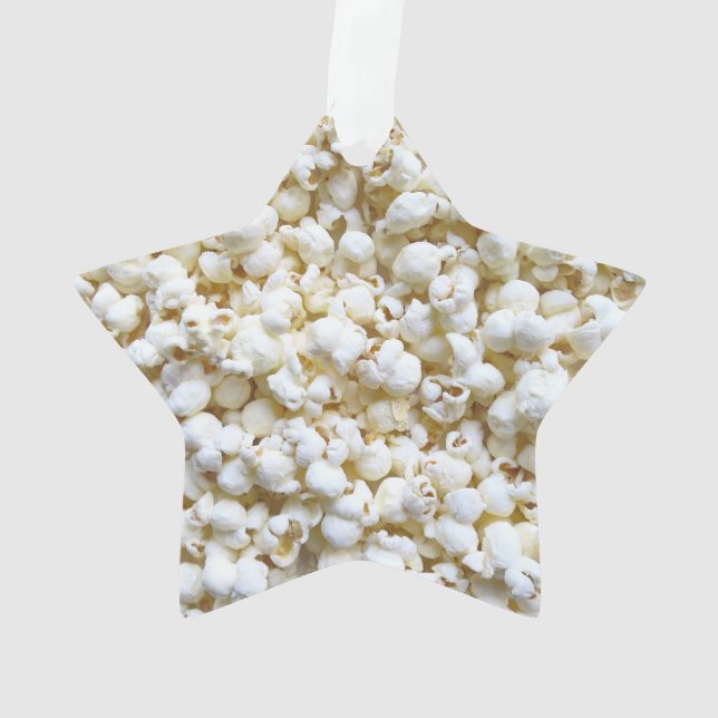 Festive Popcorn Texture Photography Decor Ornament (Back)