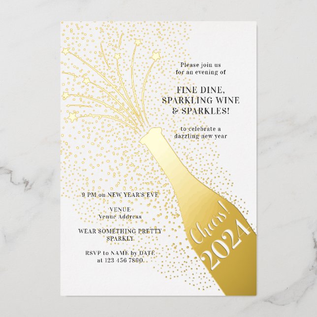 Festive Popping Bubbles Champagne New Years Eve (Front)