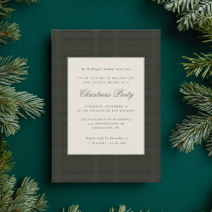 Festive Preppy Plaid Christmas Holiday Party  Invitation