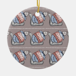 Festive pudding ceramic ornament