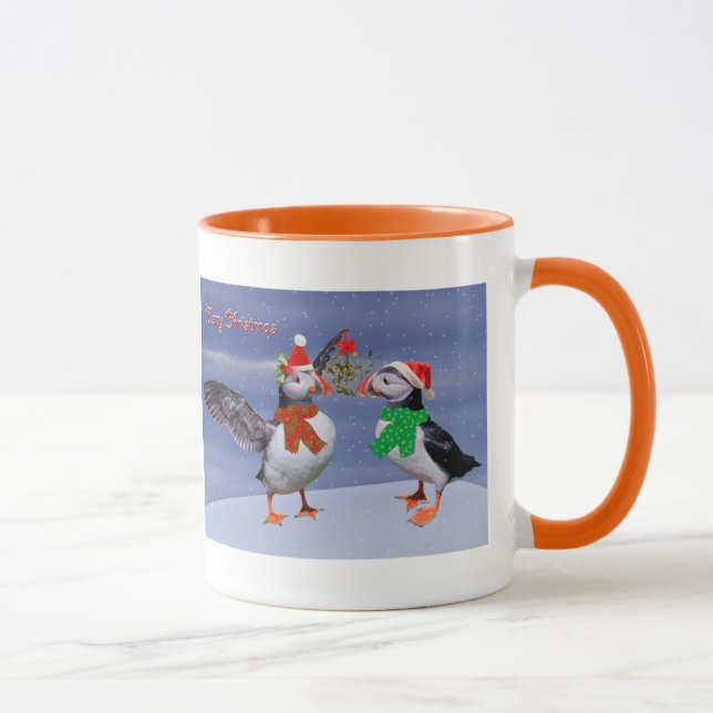 Festive Puffins Mug (Right)