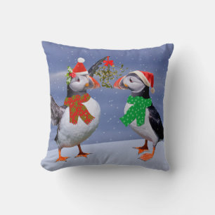 Festive Puffins Pillow