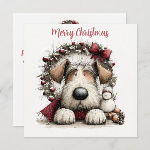 Festive Pup & Wreath Holiday Card