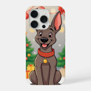 🎄 Festive Puppy Joy ✨ Cute Santa Dog Holiday Art iPhone 15 Pro Case