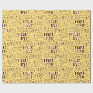 Festive Purple Christmas Typography Wrapping Paper