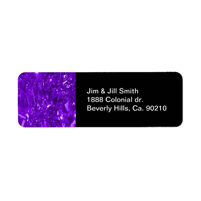 Festive Purple Foil Return Address Label (Front)