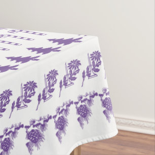 Festive Purple & White Iconic Christmas Pattern Tablecloth